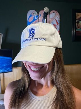 White 'Soroptimist Stadium' Embroidered Baseball Cap adjustable